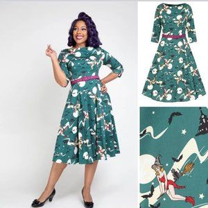 NWT Collectif Suzanne Witches Swing Dress - Size UK22